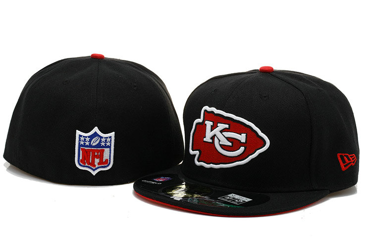 Kansas City Chiefs Black Fitted Hat 60D 0721